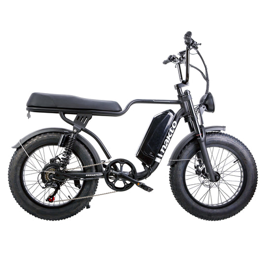 NAKTO F2 electric bike with wide fat tires, sturdy frame, and mountain bike styling ready for off-road terrain
