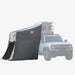Naturnest Mini Annex Room rooftop tent with straight supports creating a private sleeping annex for outdoor adventures