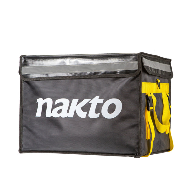 NAKTO insulated food delivery bag with thermal lining, spacious interior, and durable exterior for temperature-controlled foo