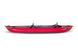 Red kayak on a white background