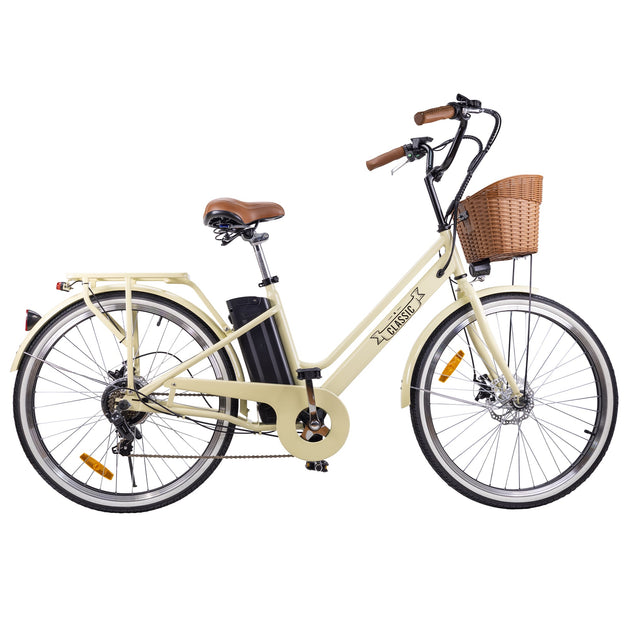 NAKTO Classic 2 26-inch electric bicycle with classic frame design, black finish, and city commuter features