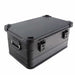 Overland Vehicle Systems aluminum storage box with black powder-coated finish, metal latches, and 53-quart capacity for outdo