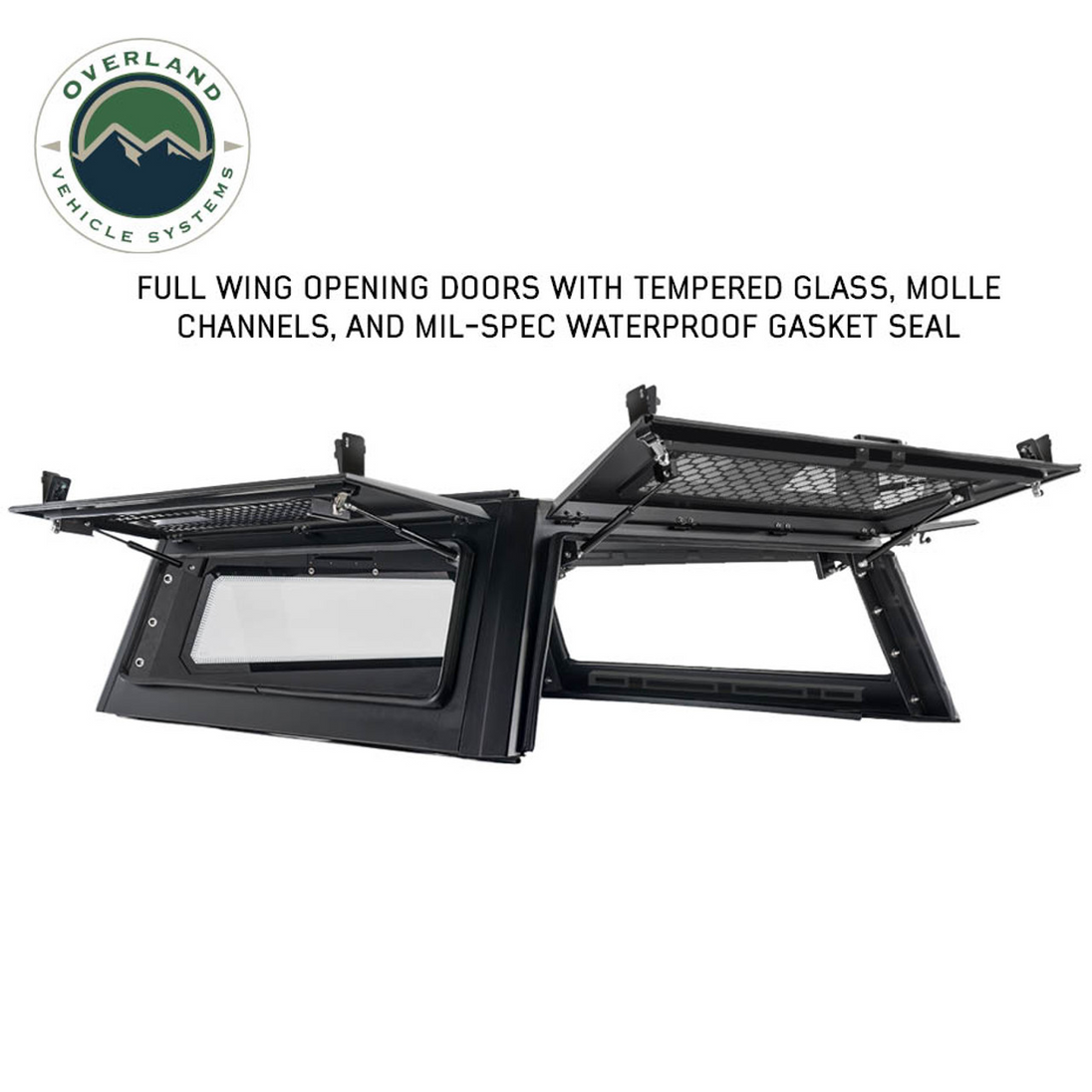 OVS Expedition Pro+ Truck Cap W/ Full Windows, Wing Doors, and 3rd Brake Light
