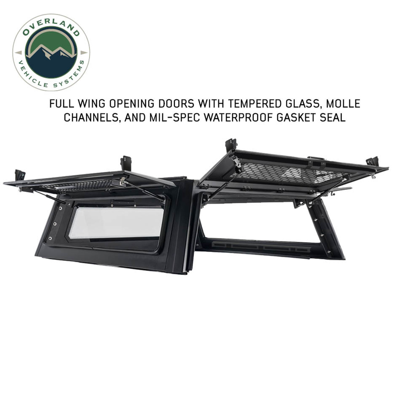 OVS Expedition Pro+ Truck Cap W/ Full Windows, Wing Doors, and 3rd Brake Light
