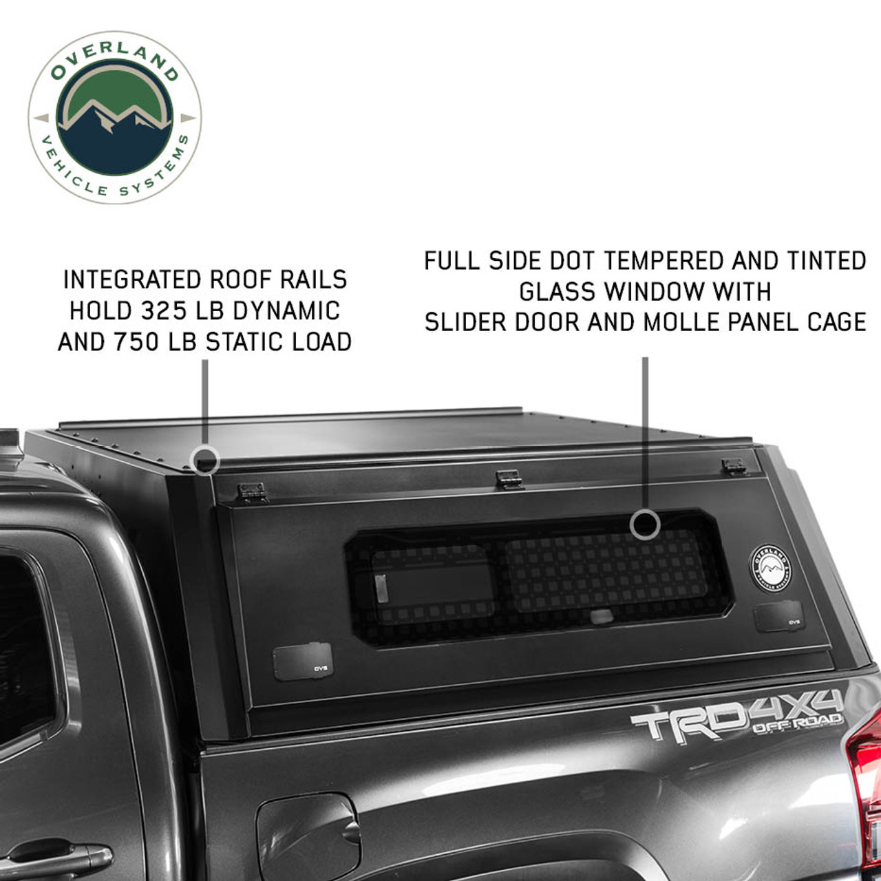 OVS Expedition Pro+ Truck Cap W/ Full Windows, Wing Doors, and 3rd Brake Light