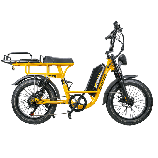 NAKTO F4 electric bike with wide fat tires, sturdy frame, and battery pack ready for off-road terrain
