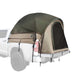 Overland Vehicle Systems truck bed tent set up in pickup truck with mesh windows and rainfly
