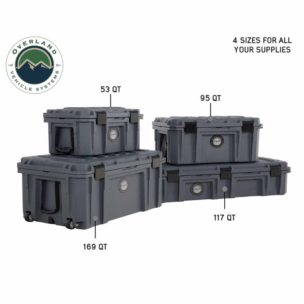 OVS D.B.S. - Dark Grey 117 QT Dry Box With Drain and Bottle Opener