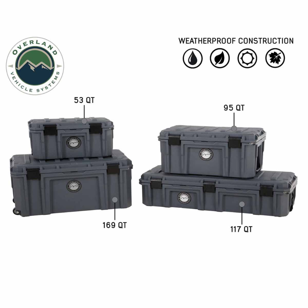 OVS D.B.S. - Dark Grey 117 QT Dry Box With Drain and Bottle Opener