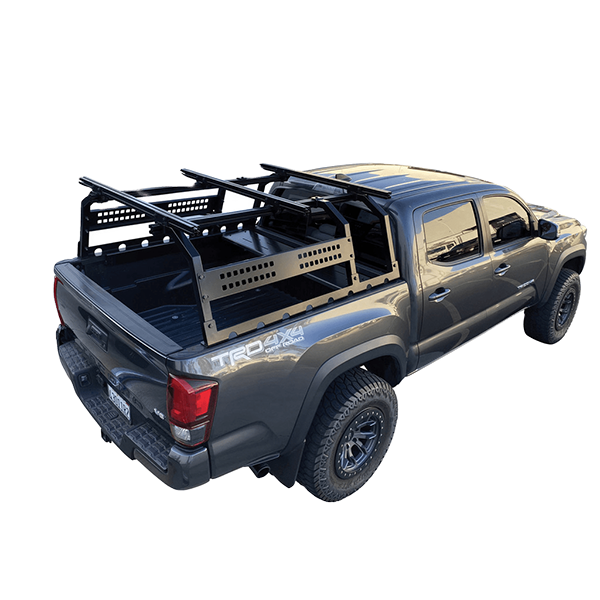 Overland Vehicle Systems Discovery Truck Rack installed on mid-size truck bed with gear mounting options