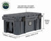 Overland Vehicle Systems large black waterproof storage box with secure latches and rubber gasket seal