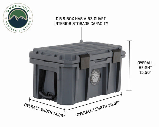 OVS 53-quart rugged plastic dry storage box with latches and weatherproof seal