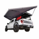 Overland Vehicle Systems Nomadic 180LTE vehicle awning deployed showing full 180-degree coverage with durable fabric and alum