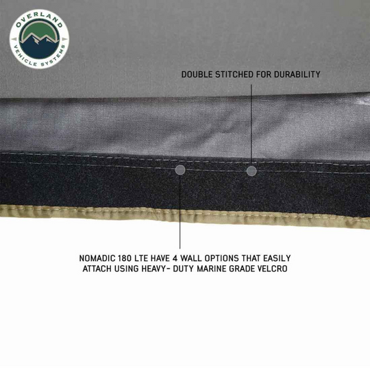 OVS HD Nomadic 180 LTE Awning - with Black Travel Cover Universal