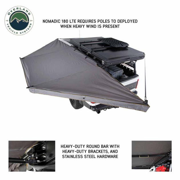 OVS HD Nomadic 180 LTE Awning - with Black Travel Cover Universal