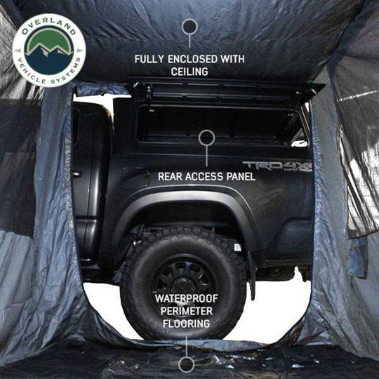OVS HD Nomadic Awning Room Enclosure, Grey Body, Green Trim (4 Walls & Floor)