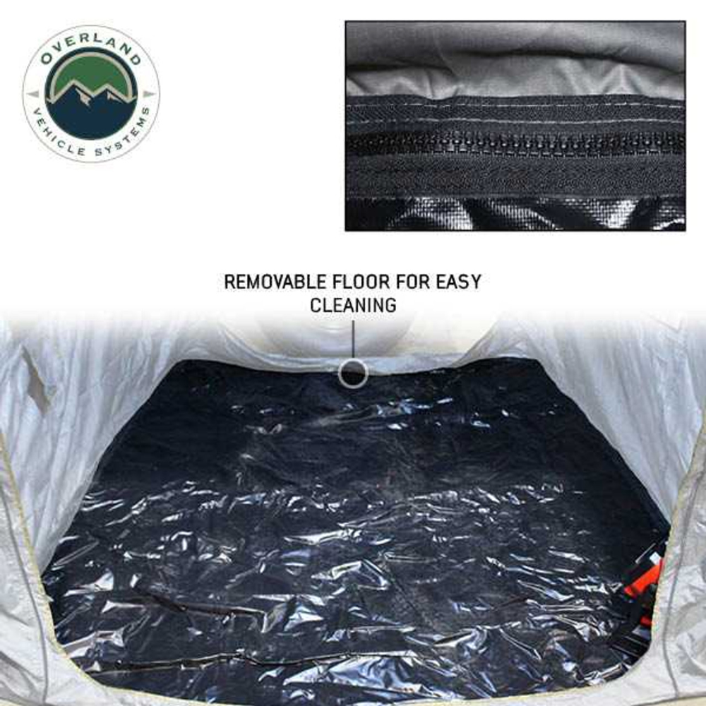 OVS HD Nomadic Awning Room Enclosure, Grey Body, Green Trim (4 Walls & Floor)