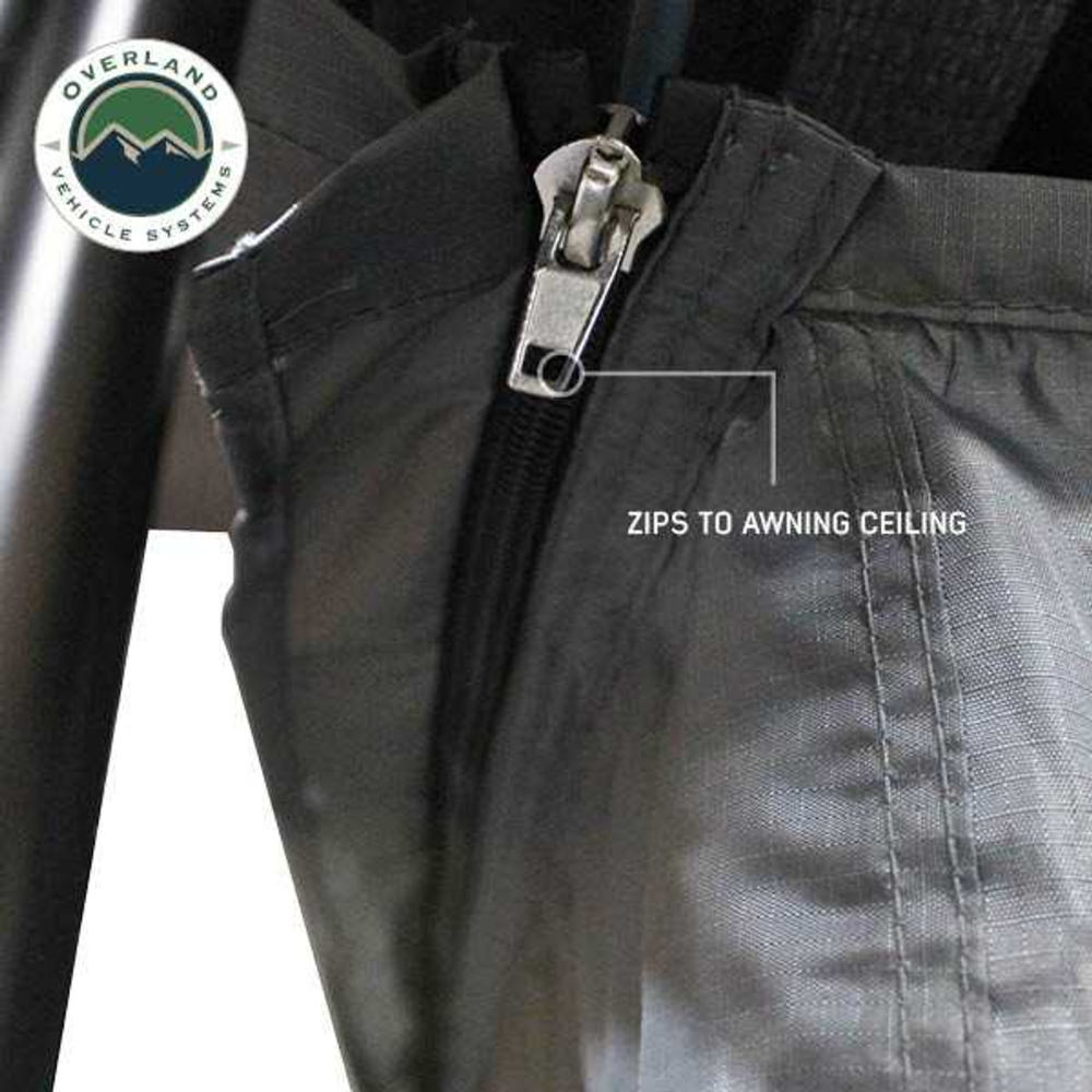 OVS HD Nomadic Awning Room Enclosure, Grey Body, Green Trim (4 Walls & Floor)