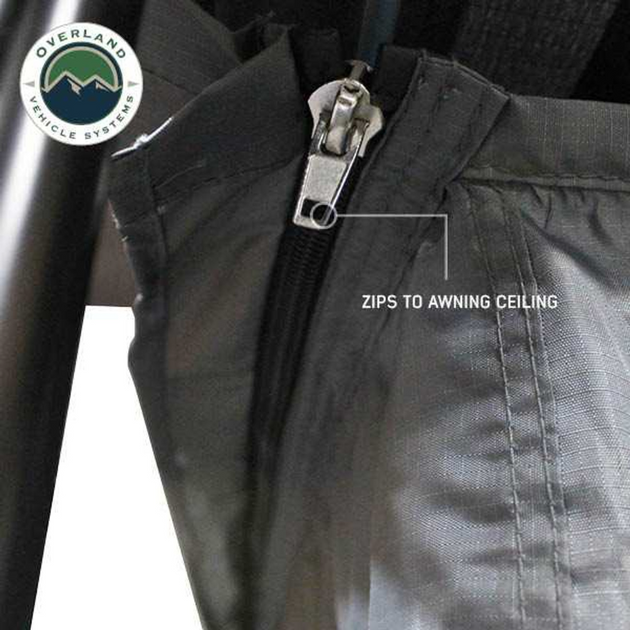 OVS HD Nomadic Awning Room Enclosure, Grey Body, Green Trim (4 Walls & Floor)
