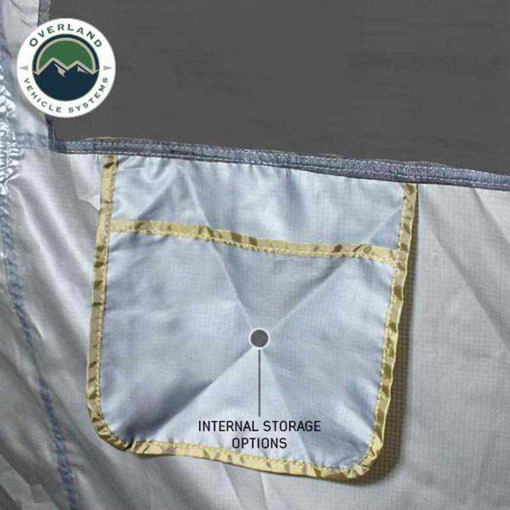 OVS HD Nomadic Awning Room Enclosure, Grey Body, Green Trim (4 Walls & Floor)