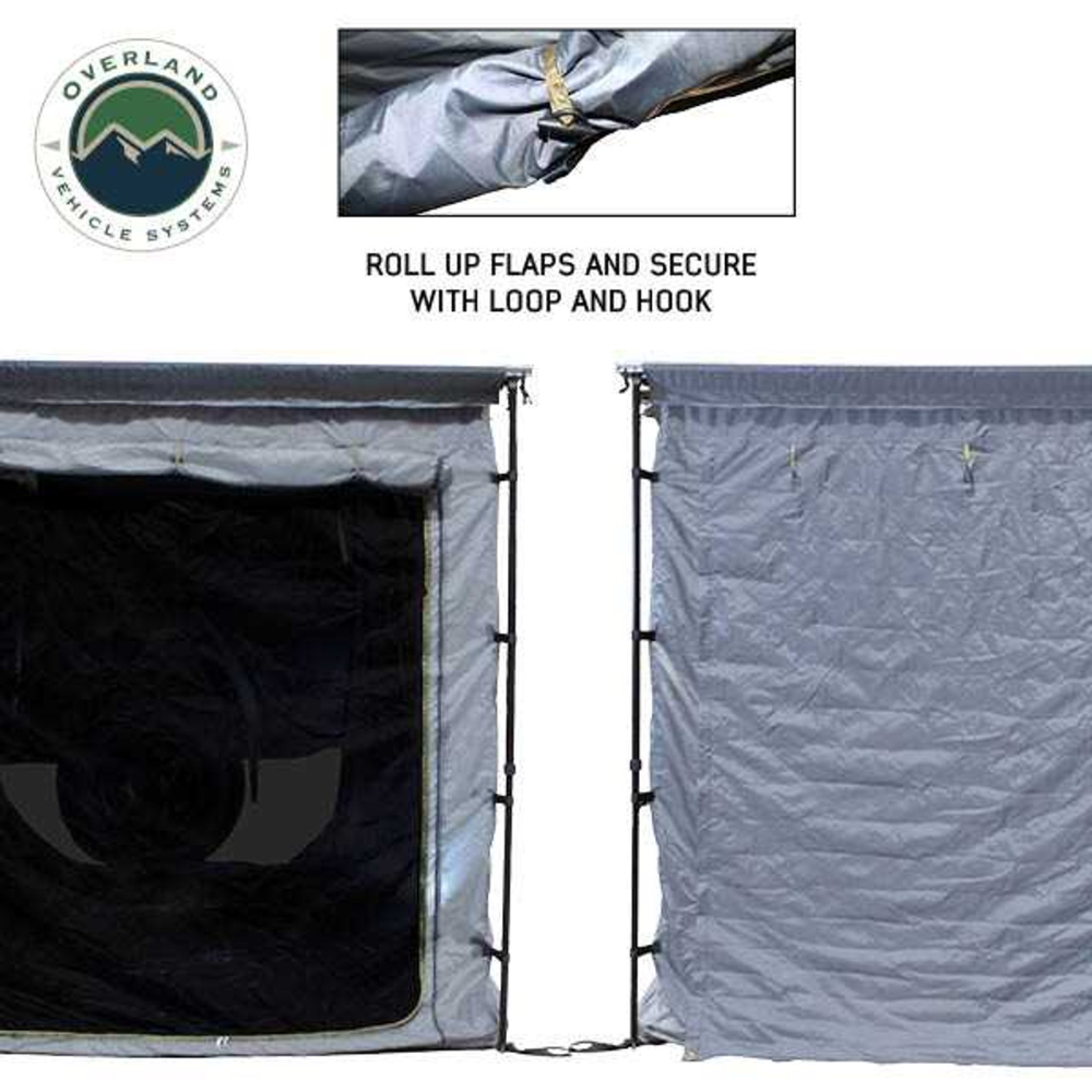 OVS HD Nomadic Awning Room Enclosure, Grey Body, Green Trim (4 Walls & Floor)