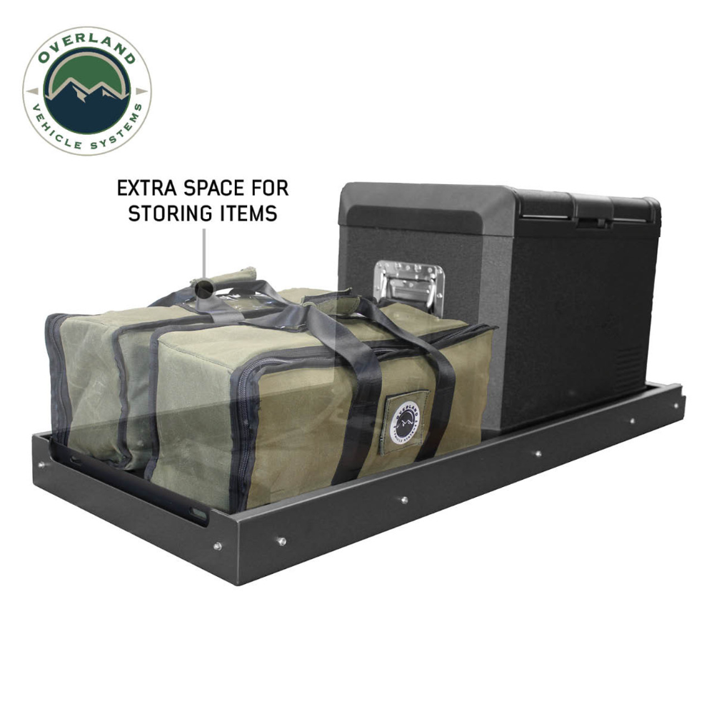 Overland Vehicle Systems Heavy Duty Fridge Slide - Black Powder Coat Universal