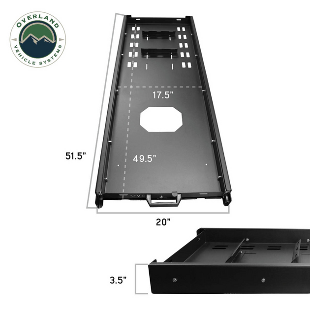 Overland Vehicle Systems Heavy Duty Fridge Slide - Black Powder Coat Universal
