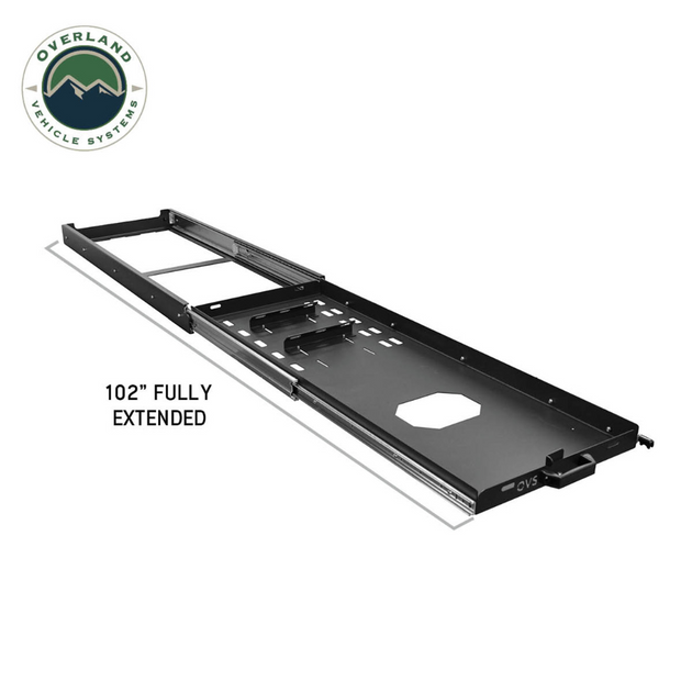 Overland Vehicle Systems Heavy Duty Fridge Slide - Black Powder Coat Universal