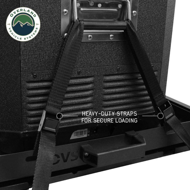 Overland Vehicle Systems Heavy Duty Fridge Slide - Black Powder Coat Universal