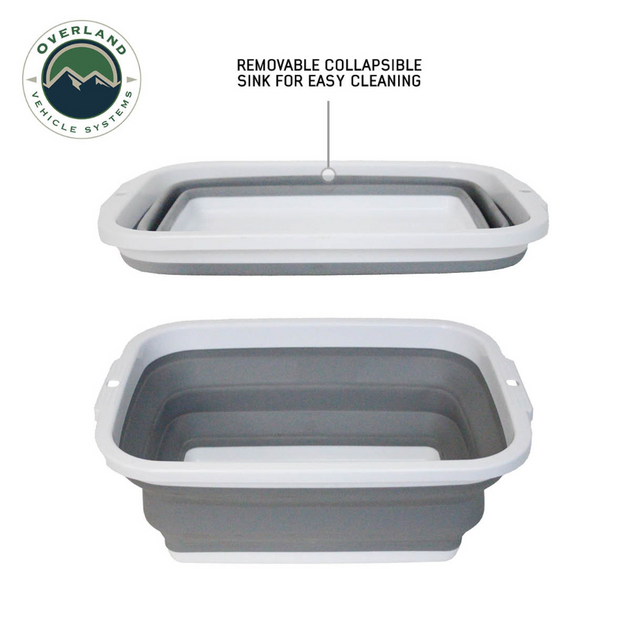 Overland Vehicle Systems Large Refrigerator Tray and Sink Slide - Black Powder Coat Universal