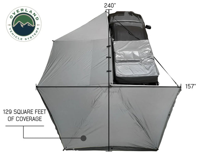Overland Vehicle Systems 270 Awning for Mid-High Roofline Van