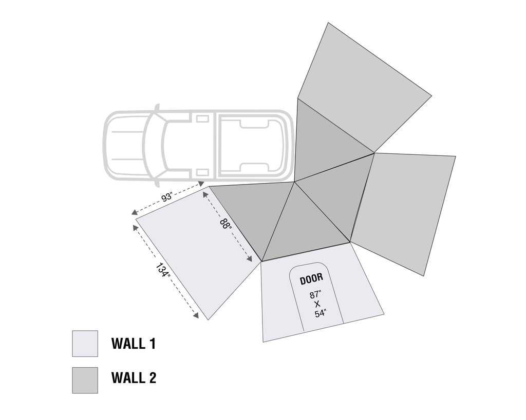 Overland Vehicle Systems Awning Wall for Nomadic Lite 270 Awning