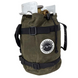 Overland Vehicle Systems waxed canvas propane storage bag securely holding a 5lb propane tank
