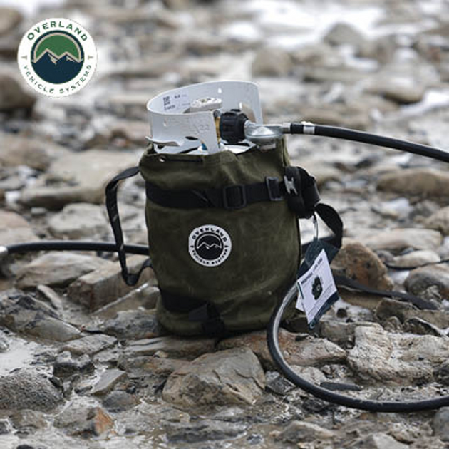 Overland Vehicle Systems Propane Bag with Handle & Straps - #16 Waxed Canvas Storage