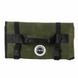 Overland Vehicle Systems rolled tool bag made from durable waxed canvas with leather straps and metal hardware