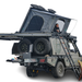 Overland Vehicle Systems Sidewinder aluminum roof top tent deployed on vehicle with side opening