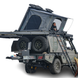 Overland Vehicle Systems Sidewinder aluminum roof top tent deployed on vehicle with side opening