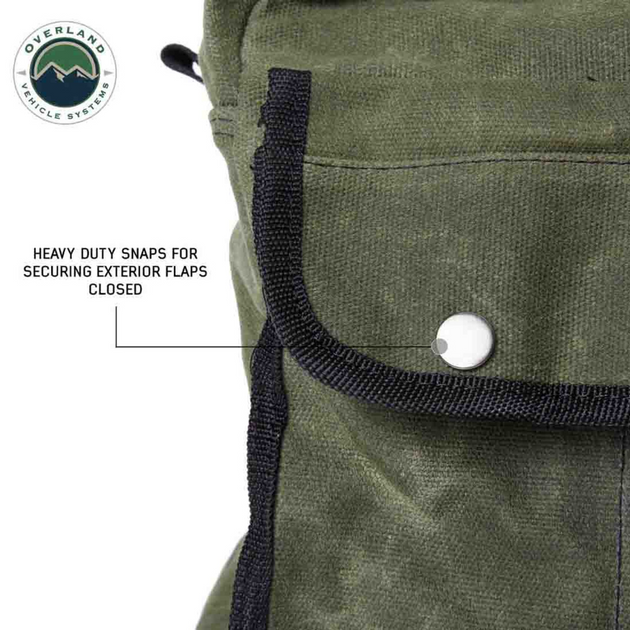 Overland Vehicle Systems Small Duffle Bag with Handle & Straps - #16 Waxed Canvas Storage