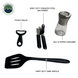 Overland Vehicle Systems Ultimate 39 Piece Utensil Set - Black Powder Coat Universal