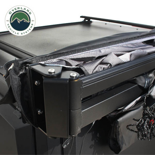 OVS XD Nomadic 270 - Awning W/Lights & Black Out Grey Hex, Black Trim & Black Travel Cover