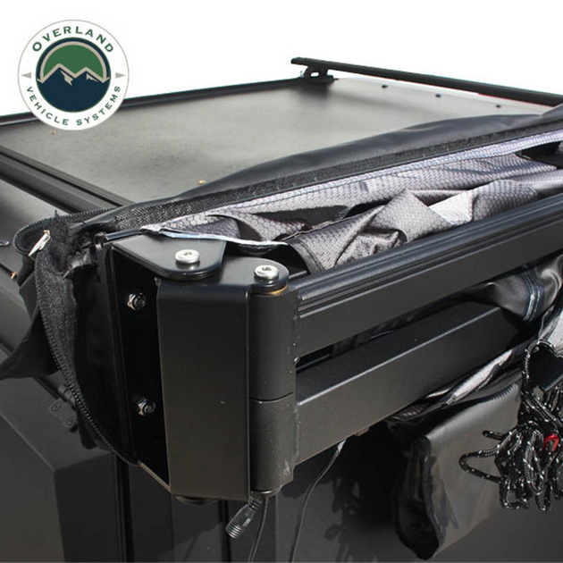 OVS XD Nomadic 270 - Awning W/Lights & Black Out Grey Hex, Black Trim & Black Travel Cover