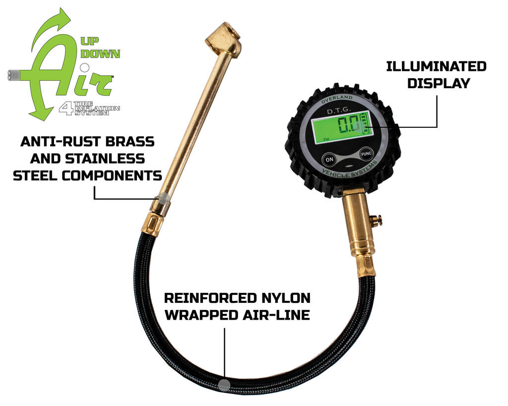 Overland Vehicle Systems Digital Tire Gauge w/ Valve Kit