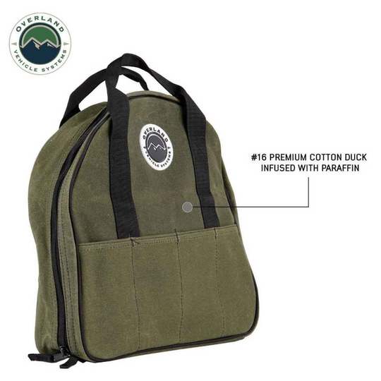 Overland Vehicle Systems Jumper Cable Storage Bag - #16 Waxed Canvas