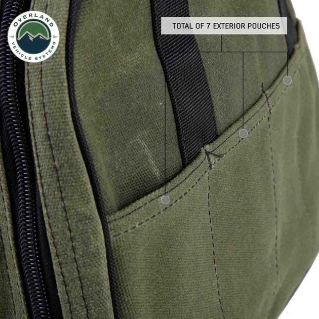 Overland Vehicle Systems Jumper Cable Storage Bag - #16 Waxed Canvas