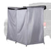 Overland HD Nomadic shower privacy room attached to vehicle side with mesh windows and durable fabric enclosure
